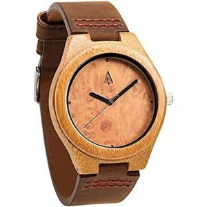 Treehut Men's Ebony Wooden Watch - Wooden Maple Burl Bamboo